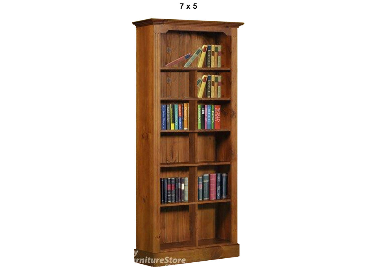 DRAGON (AUSSIE MADE) HIGHLINE BOOKCASE WITH 70mm FACINGS COLLECTION - ASSORTED STAINED COLOURS - STARTING FROM $799