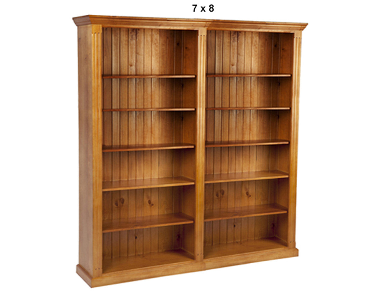 FEDERATION (AUSSIE MADE) HIGHLINE BOOKCASE WITH 70MM FACINGS COLLECTION (3 SECTIONS) PIGEON PAIRED - ASSORTED STAINED COLOURS - STARTING FROM $1599