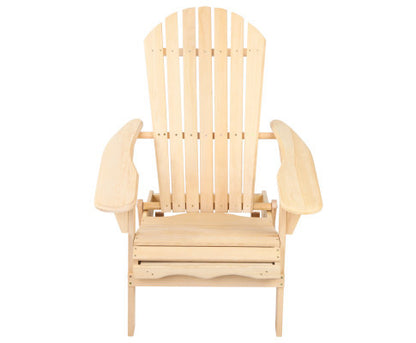 ORBITS (SET OF 2) OUTDOOR WOODEN BEACH CHAIR WITH A SLIDE-OUT FOOTSTOOL - NATURAL
