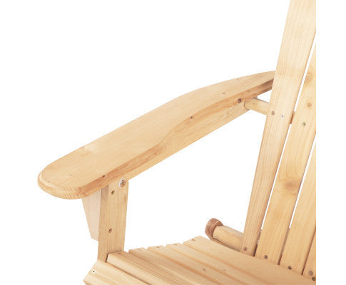 ORBITS (SET OF 2) OUTDOOR WOODEN BEACH CHAIR WITH A SLIDE-OUT FOOTSTOOL - NATURAL