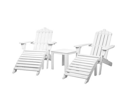 HADLEY OUTDOOR 5 PIECE LOUNGE SETTING - WHITE