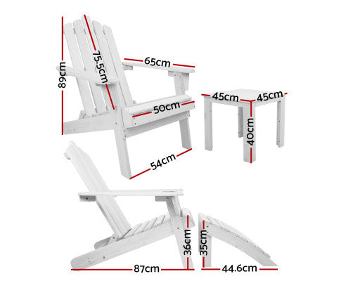 HADLEY OUTDOOR 5 PIECE LOUNGE SETTING - WHITE