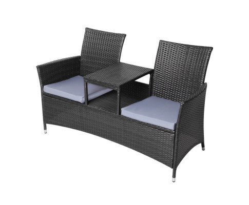 Graham Outdoor 2 Seater Bench - Black
