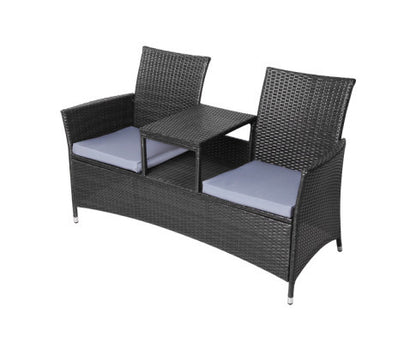 Graham Outdoor 2 Seater Bench - Black