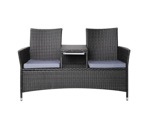 Graham Outdoor 2 Seater Bench - Black