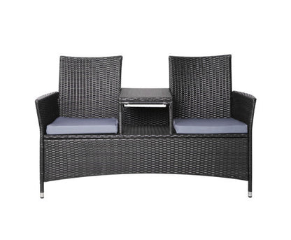 Graham Outdoor 2 Seater Bench - Black