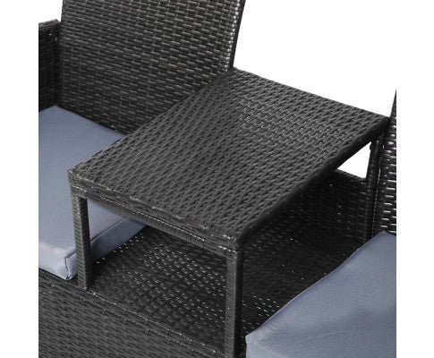 Graham Outdoor 2 Seater Bench - Black