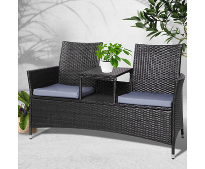 Graham Outdoor 2 Seater Bench - Black