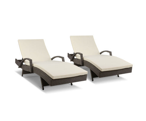 DEWEY (SET OF 2) OUTDOOR SUN LOUNGE - GREY