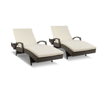 DEWEY (SET OF 2) OUTDOOR SUN LOUNGE - GREY
