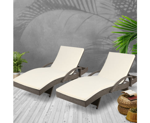 DEWEY (SET OF 2) OUTDOOR SUN LOUNGE - GREY