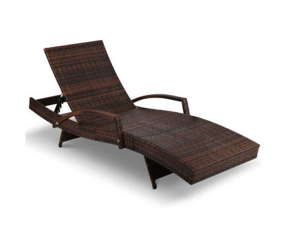 SPARROW (SET OF 2) OUTDOOR SUN LOUNGE WITH ARMREST - BROWN