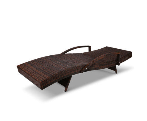 SPARROW (SET OF 2) OUTDOOR SUN LOUNGE WITH ARMREST - BROWN