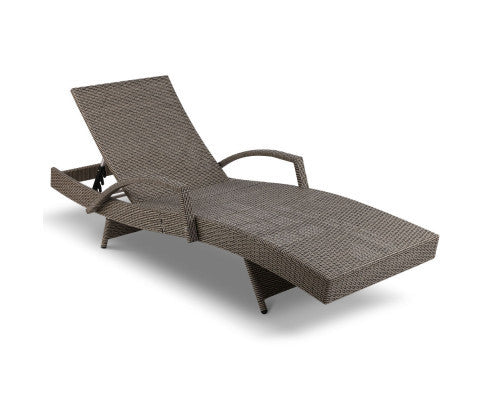 SPARROW (SET OF 2) OUTDOOR SUN LOUNGE WITH PILLOW - GREY
