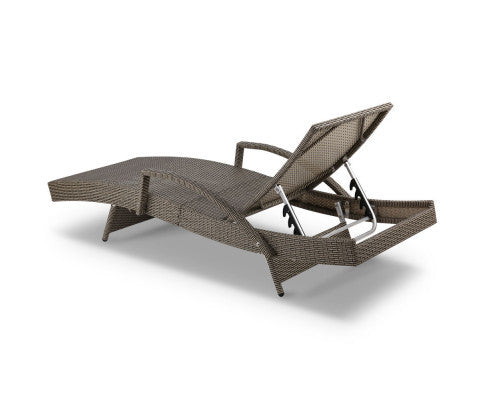 SPARROW (SET OF 2) OUTDOOR SUN LOUNGE WITH PILLOW - GREY