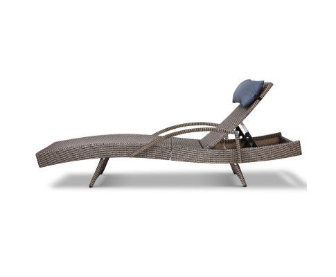 SPARROW (SET OF 2) OUTDOOR SUN LOUNGE WITH PILLOW - GREY