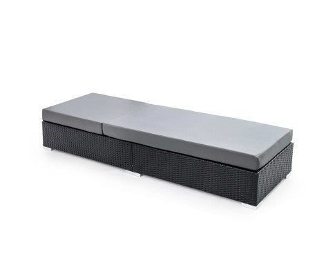 VERENA OUTDOOR SUN LOUNGE WITH CUSHION - BLACK