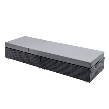 EDDIE OUTDOOR SUN LOUNGE WITH CUSHION - BLACK