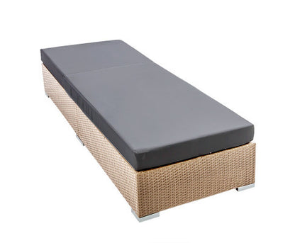 VERENA (SET OF 2) OUTDOOR SUN LOUNGE WITH CUSHION - BROWN