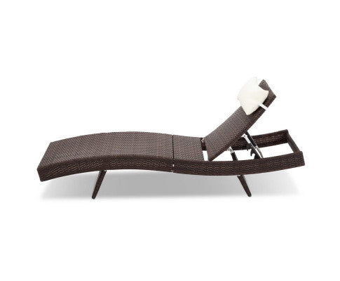 REEZMAR (SET OF 2) OUTDOOR WICKER SUN LOUNGE - BROWN