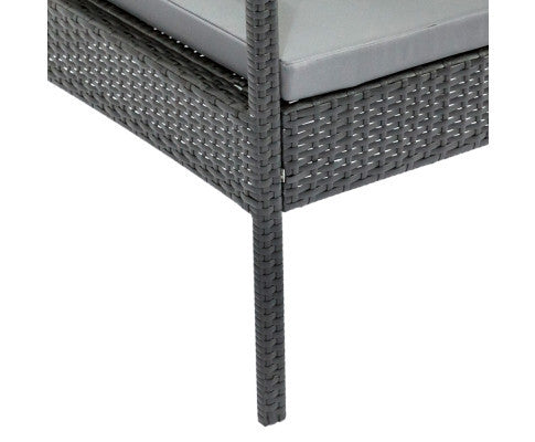 DARCIE OUTDOOR 4 PIECE WICKER LOUNGE SETTING - BLACK