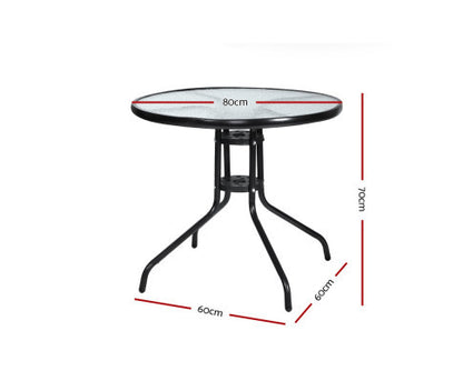 AYLIN INDOOR/ OUTDOOR ROUND GLASS BAR TABLE - AS PICTURED