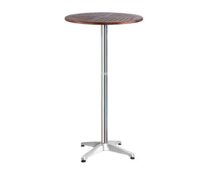 LEVI INDOOR/ OUTDOOR ADJUSTABLE ROUND BAR TABLE - WOODEN