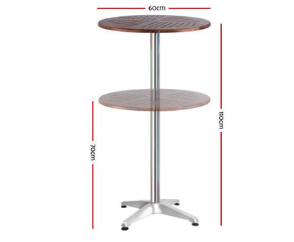 LEVI INDOOR/ OUTDOOR ADJUSTABLE ROUND BAR TABLE - WOODEN