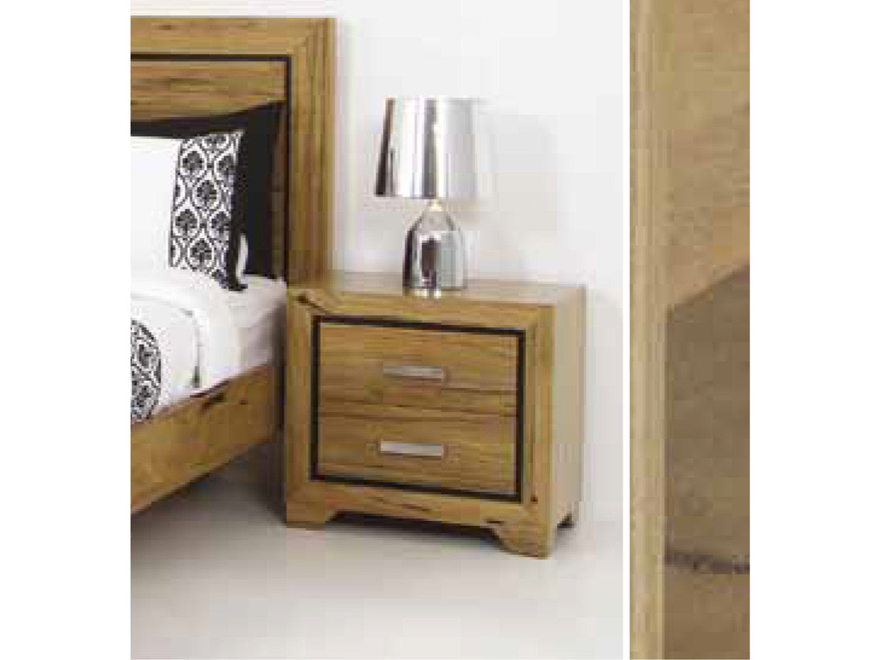 Vermont 2 Drawer Bedside Table -570(H) X 600(W) - Natural