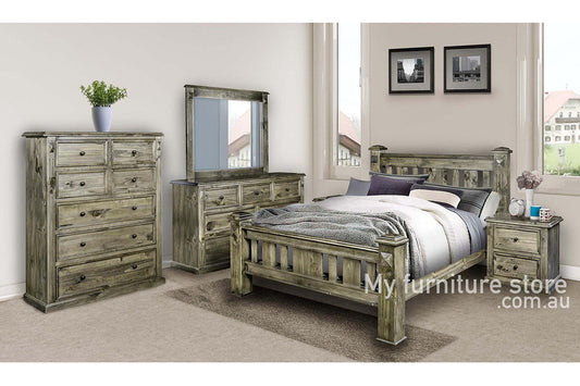 KING LEGIONS BED (WBK) - GREYWASH