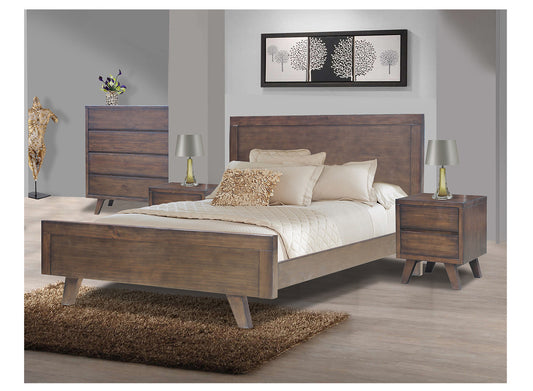 Roger Queen 3 Piece (BEDSIDE) Bedroom Suite - As Pictured