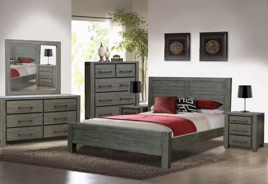 SELMA QUEEN 5 PIECE (DRESSER) BEDROOM SUITE WITH STORAGE - AS PICTURED