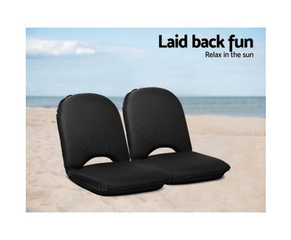 CHANDRA INDOOR/OUTDOOR FOLDABLE LOUNGE SOFA CHAIR - BLACK