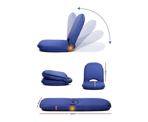 CHANDRA INDOOR/OUTDOOR FOLDABLE LOUNGE SOFA CHAIR - NAVY