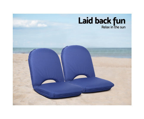 CHANDRA INDOOR/OUTDOOR FOLDABLE LOUNGE SOFA CHAIR - NAVY