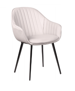 ELFORD LEATHERETTE DINING CHAIR - LIGHT GREY