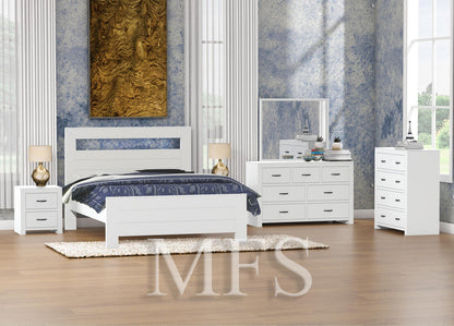 Double Or Queen Bustin (AUSSIE MADE) 5 Piece (DRESSER) Bedroom Suite - Assorted Painted Colours