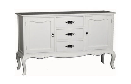 FRENCH PROVINCIAL - 2 DOOR 3  DRAWER  BUFFET (SB 203 FP  )  930(H) X 1540(W) - WHITE
