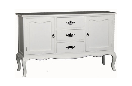 FRENCH PROVINCIAL - 2 DOOR 3  DRAWER  BUFFET (SB 203 FP  )  930(H) X 1540(W) - WHITE