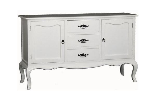 FRENCH PROVINCIAL - 2 DOOR 3  DRAWER  BUFFET (SB 203 FP  )  930(H) X 1540(W) - WHITE
