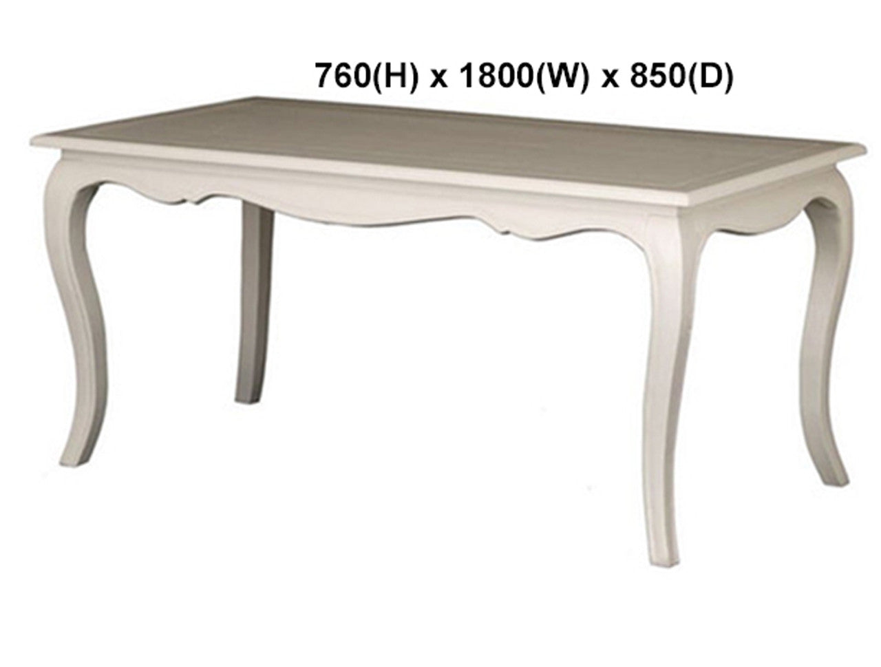 FRENCH PROVINCIAL HARDWOOD DINING TABLE - CABINET COLLECTION - ASSORTED PAINTED / STAINED / 2 TONE COLOURS - STARTING FROM $799