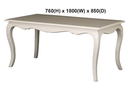 FRENCH PROVINCIAL HARDWOOD DINING TABLE - CABINET COLLECTION - ASSORTED PAINTED / STAINED / 2 TONE COLOURS - STARTING FROM $799