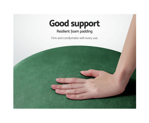 LINDEN VELVET FABRIC OTTOMAN FOOTSTOOL - GREEN