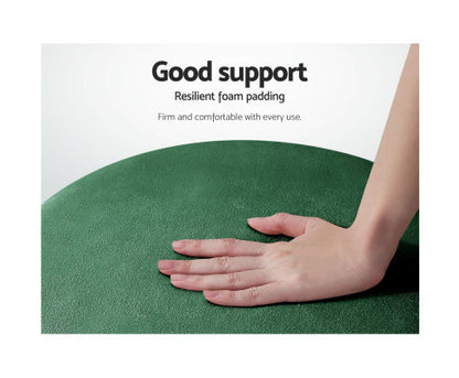 LINDEN VELVET FABRIC OTTOMAN FOOTSTOOL - GREEN