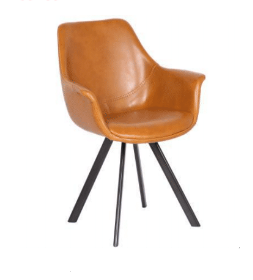 SAVONA LEATHERETTE DINING CHAIR - TAN