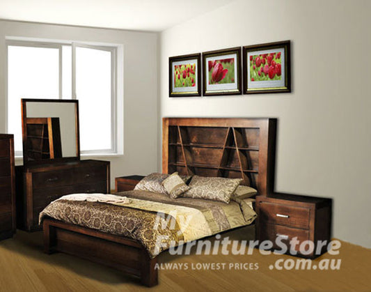 CHRISTIAN DOUBLE OR QUEEN 5 PIECE DRESSER BEDROOM SUITE - ASSORTED COLOURS