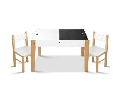 Kyle Kids Table And Chair Set (FUNKI-HAY-WH-NT) - Two - Tone