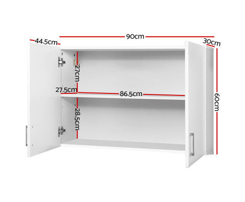 PERNELLE 2 DOOR BATHROOM WALL CABINET - WHITE