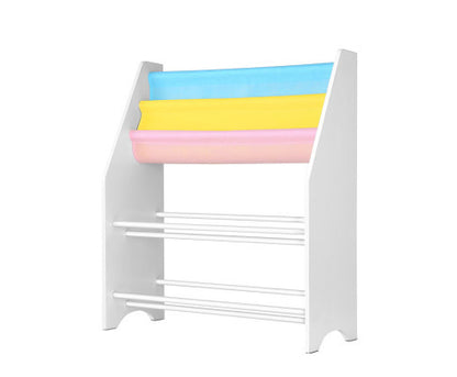 CARMEL 2-TIER  KIDS BOOKCASE WITH 6 STORAGE BOXES - WHITE