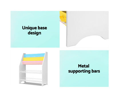 CARMEL 2-TIER  KIDS BOOKCASE WITH 6 STORAGE BOXES - WHITE